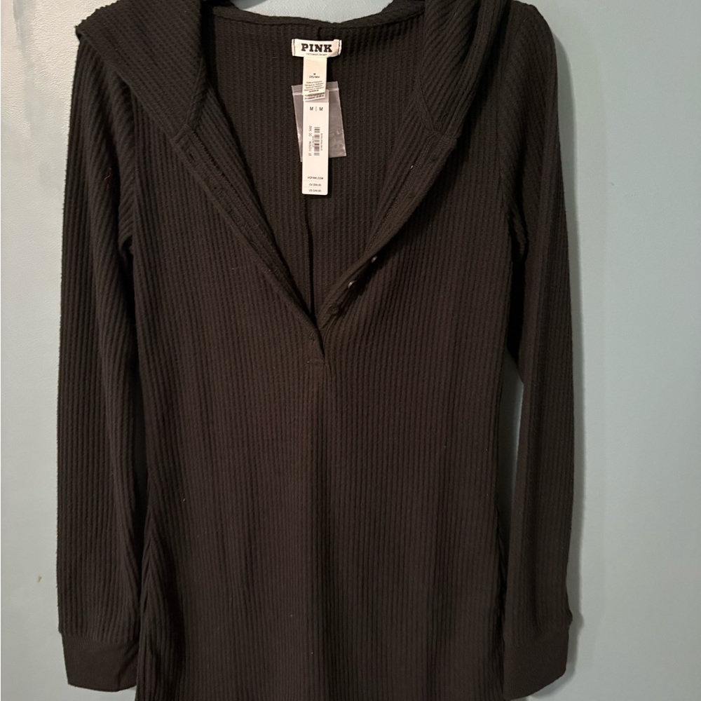 PINK Victoria's Secret Charcoal Long Sleeve Romper